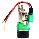 Car lighter / cigarette socket, for 12V, lighter included, green color